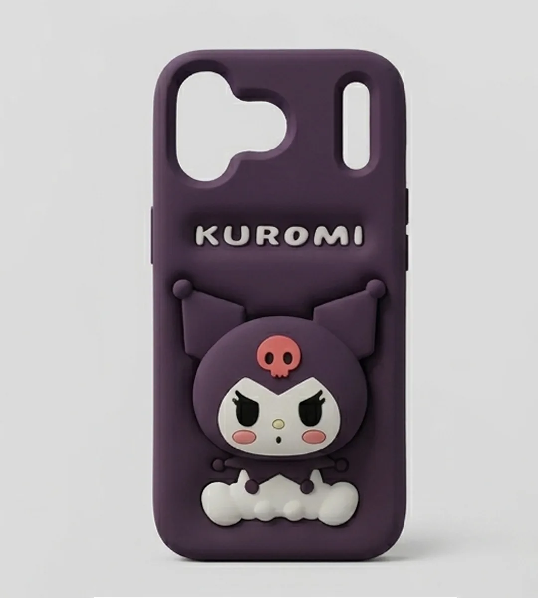 iPhone 17 Series Kuromi 3D Cartoon Silicone Soft Case For iPhone Cute Sanrio Character Embossed Kawaii Protective Cover Purple