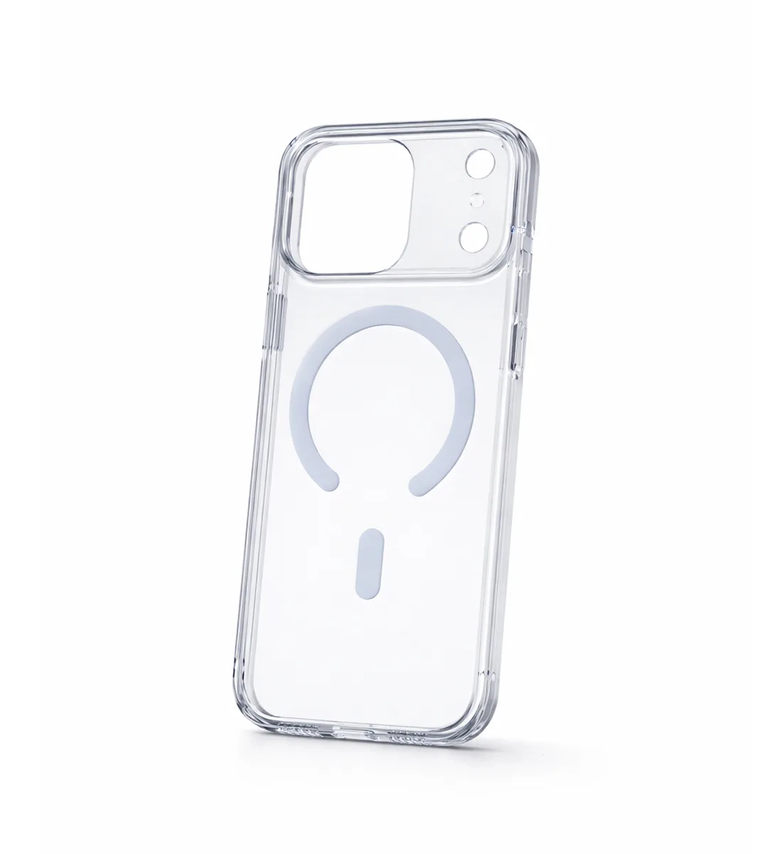 iPhone 17 Series Crystal Ice Clear Transparent Case With Built-In Magnetic Ring & Capacitive Camera Control Button Hard PC Back Slim Protective Cover Ice Clear