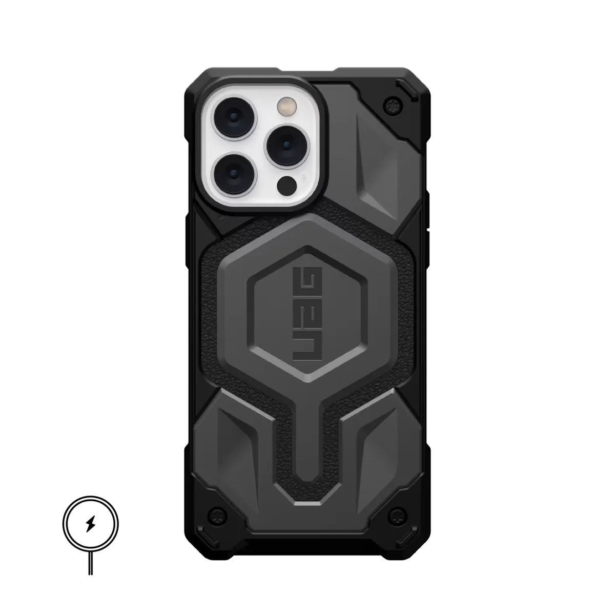IPHONE 15 SERIES UAG IPHONE MONARCH PRO: MAGSAFE COMPATIBLE, RUGGED, SHOCKPROOF, PREMIUM PROTECTIVE COVER TITANIUM GREY