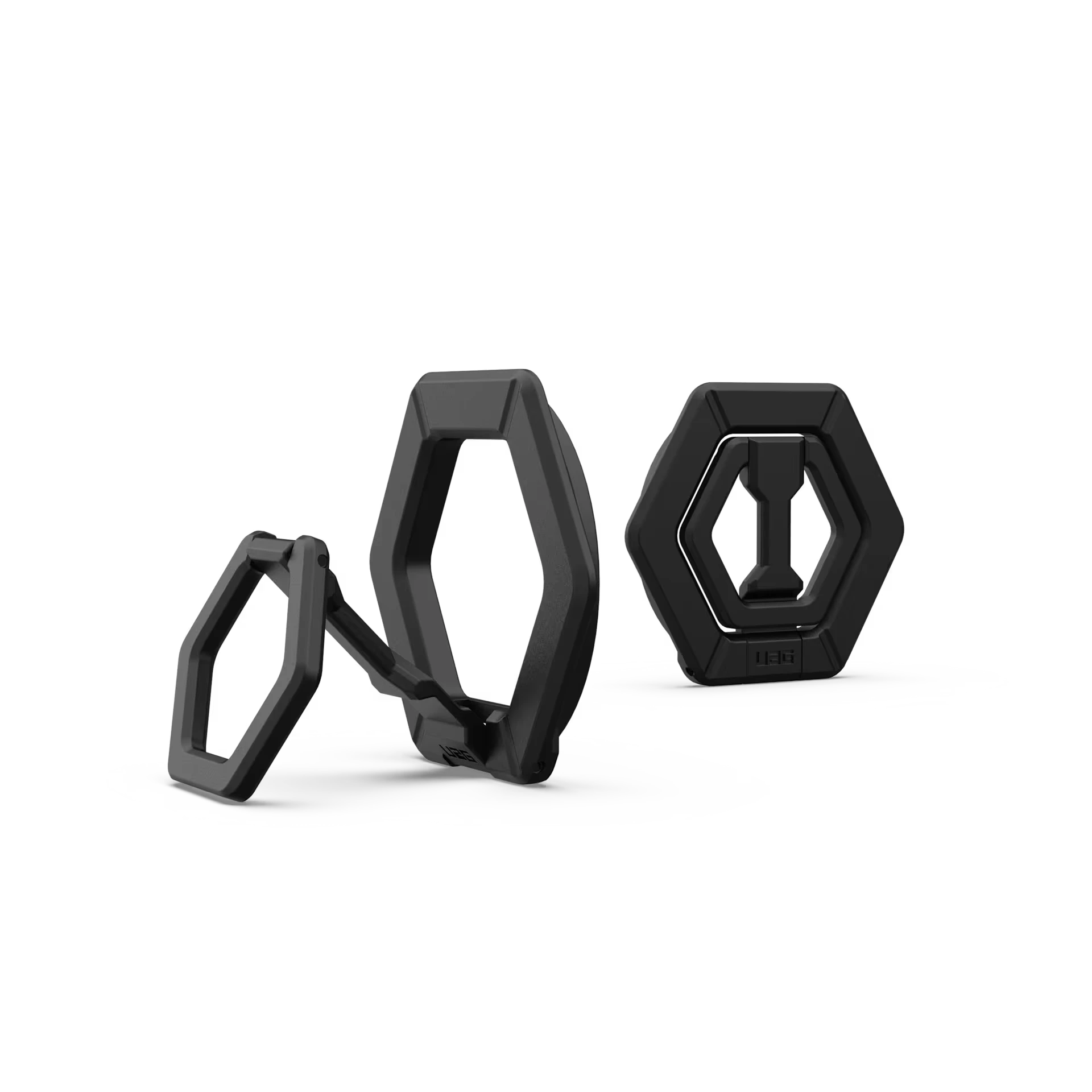 UAG Magnetic Phone Ring Stand for MagSafe Cases, 360° Rotating Kickstand & Finger Grip, Premium Metal Black