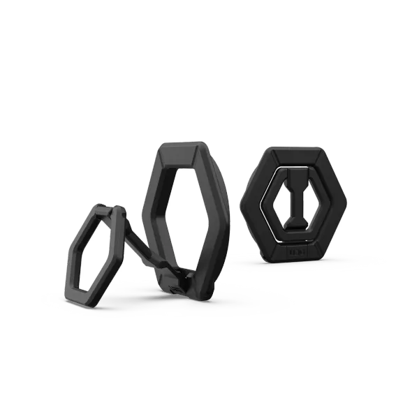UAG Magnetic Phone Ring Stand for MagSafe Cases, 360° Rotating Kickstand & Finger Grip, Premium Metal Black