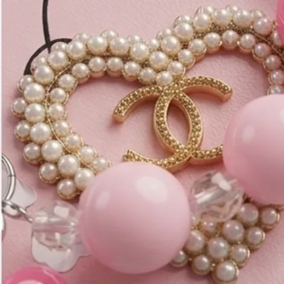 IPHONE 17 SERIES LUXE COQUETTE HEART: PEARL-EMBELLISHED, TRENDY CHARM STRAP, PREMIUM FASHION COVER PINK — alternate view