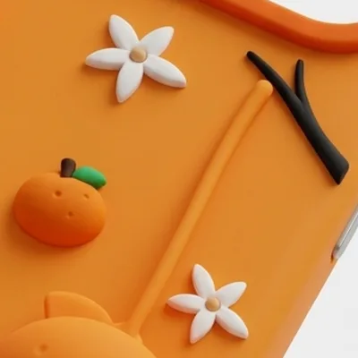 iPhone 17 Series 3D Fruit Relief Silicone Case – Handcrafted Orange Blossom Aesthetic Soft-Touch Cover — alternate view