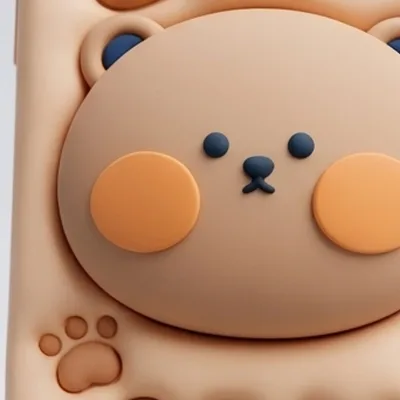 iPhone 17 Series Cute 3D Bear Silicone Soft Case For iPhone Kawaii Teddy Bear Paw Print Embossed Protective Cover Beige — alternate view