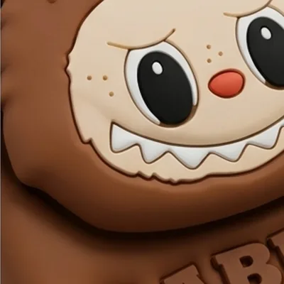 iPhone 17 Series Labubu 3D Cartoon Silicone Soft Case For iPhone Cute Monster Bunny Character Embossed Protective Cover Brown — alternate view