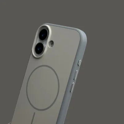 iPhone 17 Series Premium Matte Silicone Slim Case With Built-In Magnetic Ring Smooth Matte Finish Lightweight Protective Cover Stone Grey — alternate view