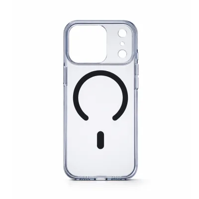 iPhone 17 Series Crystal Clear Blue Transparent Case With Built-In Magnetic Ring & Capacitive Camera Control Button Hard PC Back Slim Protective Cover Clear blue